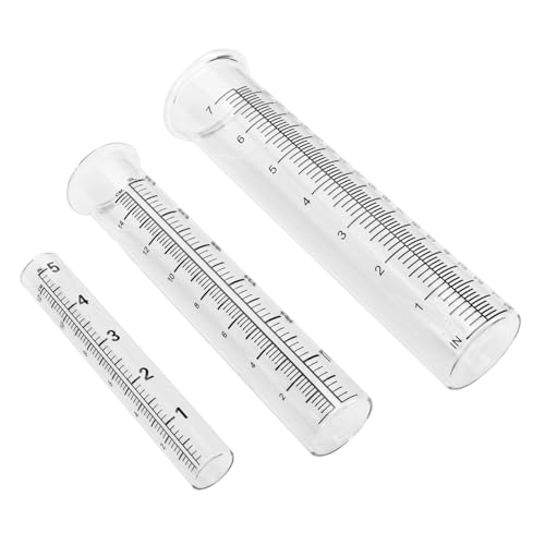 Kisangel 3 Stück Teiliges Glas Regenmessgerät mit Klarer Anzeige Langlebiges Regenmesser Gefäß zur Präzisen Niederschlagsmessung im Außenbereich Einfach Ablesbar und Robust von Kisangel