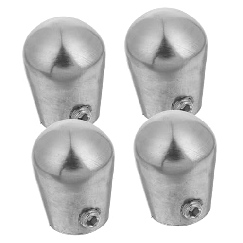 Kisangel 4 Stück Edelstahl Handlauf Endkappen Rund Ø Treppengeländer Abschlusskappen Schutzkappen für Innen Außen Einfache Montage Kompatibel mit Geländerpfosten und Schutzgeländern von Kisangel