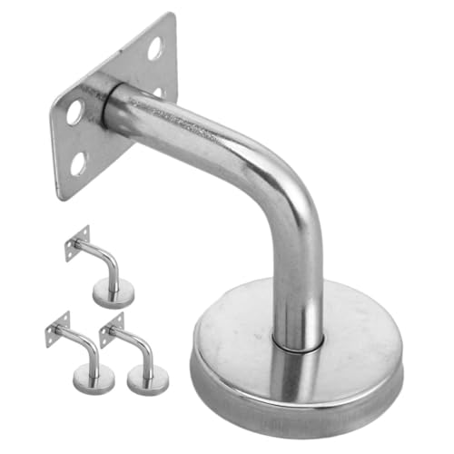 Kisangel 4 Stück Edelstahl Handlaufhalterung Treppenstütze Wandmontage Handlaufträger Robust Rostfrei für Innentreppen Stabile Handlaufstütze Silber Langlebig von Kisangel
