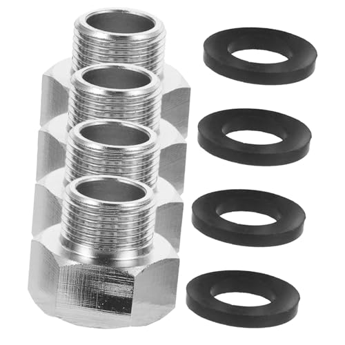 Kisangel 4 Stück Kupfer Wasserhahn Adapter Teiliges Innengewinde Außengewinde Langlebiger Schlauchanschluss Einfache Installation für Gartenschlauch und Waschmaschine von Kisangel