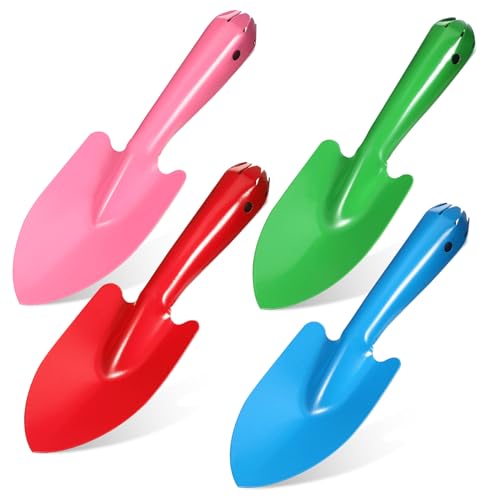 Kisangel 4 Stück Schaufel Teilig Bunt Leicht Handlich für Sand Strand Garten Multifunktionale Kleine Gartenschaufeln mit Ergonomischem Griff Geeignet für Outdoor und Buddeln von Kisangel