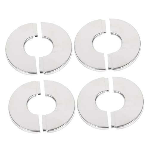 Kisangel 4 Stück Teiliges Edelstahl Rosetten abdeckset Rostfrei Selbstklebend Dekorative Runde Abdeckplatten für Wasserrohre Winkelventile Heizkörper Wasserresistent Einfache Montage von Kisangel