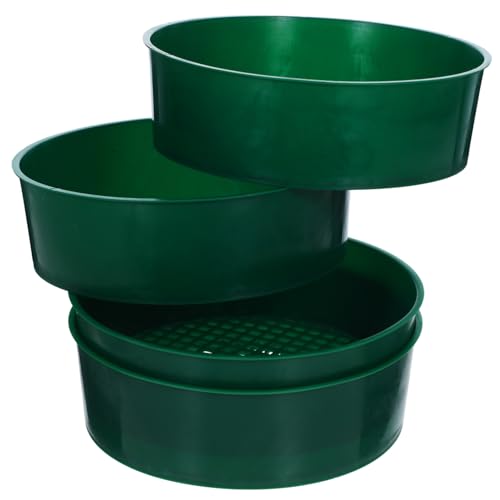 Kisangel 4 Stück Teiliges Gartensieb aus Leichtem PP Rundes Bodensieb mit Robustem Maschennetz zum von Erde für Gartenarbeit Pflanzung und Kompostierung Tragbar und Langlebig von Kisangel