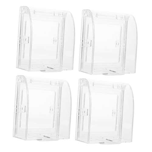 Kisangel 4 Stück Teiliges Kindersicheres Steckdosen schutzset Transparent Wasserdichte Spritzfeste Abdeckung mit Klappfunktion Robust und Installieren Schutz für Zuhause Küche Bad Büro von Kisangel