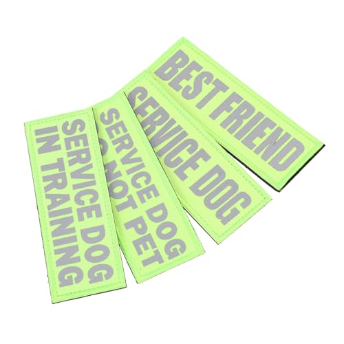 Kisangel 4 Stück Teiliges Reflektierendes Service Hundepatch Wiederverwendbare Klett Patches für Haustiergeschirre und Praktisch für Nächtliche Kreatives Design für Besondere Anlässe von Kisangel