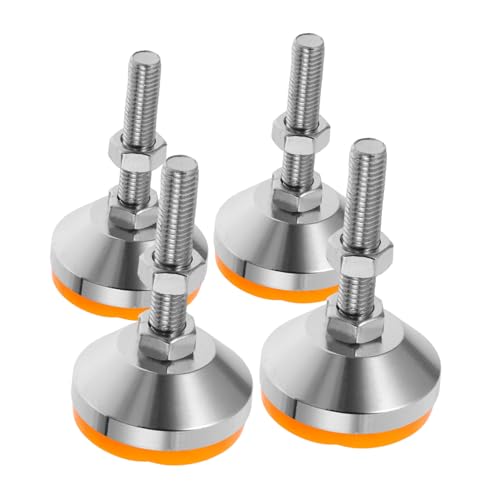 Kisangel 4 Stück Verstellbare Schwerlast maschinenfüße aus Robustem Kohlenstoffstahl mit Rutschfester Gummibasis Set Höhenverstellbare Nivellierschrauben für Werkbank und Möbel von Kisangel