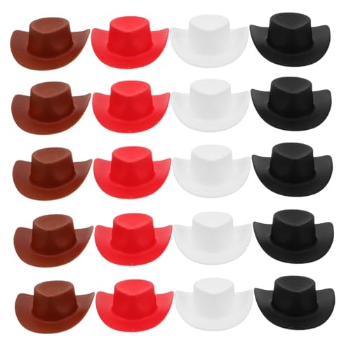Kisangel 40 Stück Mini Cowboyhüte für Puppen Teiliges Robustem Kunststoff Western Dekoration für Puppenhäuser Süße Accessoires für Kreative Bastelprojekte und Partys von Kisangel