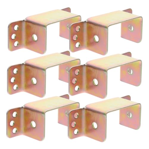 Kisangel 6 Stück Teiliges Bettgestell U förmiger Verstärkter Haltebügel Lattenrost Halterung aus Robustem für Stabile Bettplattenbefestigung und Einfache Montage von Kisangel