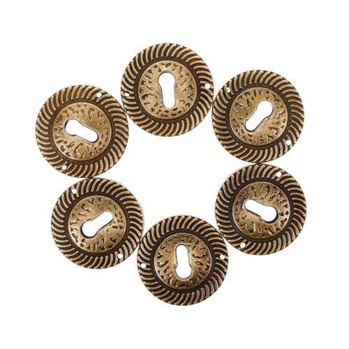 Kisangel 6 Stück Teiliges Runde Schlüsselloch abdeckplatten aus Zinklegierung Dekorative Vintage Ornamente für Kommoden Schränke Antike Möbel Dekoration Vielseitig und Einfach zu Montieren von Kisangel