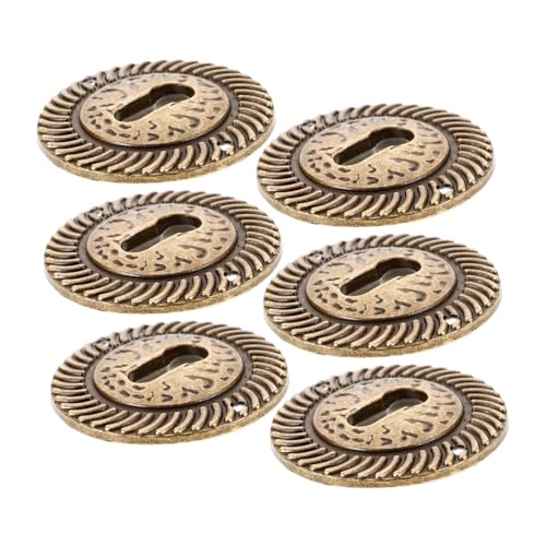 Kisangel 6 Stück Teiliges Vintage Schlüsselloch abdeckplatten aus Robustem Material Dekorative Möbelbeschläge für Kommode Schrank Einfache Montage Vielseitig Einsetzbar für Antike Möbel von Kisangel