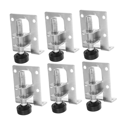 Kisangel 6 Stück Verstellbare Möbelfüße mit Anti rutsch gummipads Höhenverstellbare Stellfüße für Schränke Werkbänke und Tische Möbelbeine zur Lösung von Unebenem Boden Robust und Präzise von Kisangel