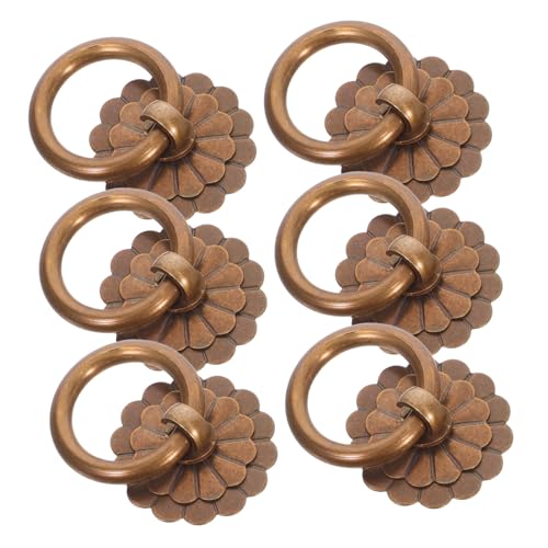 Kisangel 6 Stück Vintage Messing Ringgriffe Retro Schubladengriffe aus Massivem Messing mit Schrauben für Kommode Kleiderschrank Küchenschrank Möbelbeschläge Kisangel 6 Stück Vintage Messing Ringgriffe Retro Schubladengriffe aus Massivem Messing mit Schrauben für Kommode Kleiderschrank Küchenschrank Möbelbeschläge von Kisangel