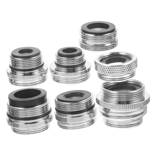 Kisangel 7 Stück Teiliges Wasserhahn adapter kit aus Kupfer Verschleißfest Rostbeständig mit Verschiedenen Gewindegrößen Geeignet für Küchenspüle Gartenschlauch und Vielseitigen Einsatz von Kisangel
