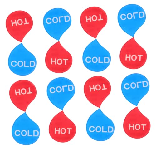 Kisangel 8 Paare Acryl Heiß Kalt Wasserzeichen Selbstklebend Langlebig für Küche Badezimmer Wasserarmatur Armatur Dekoration von Kisangel