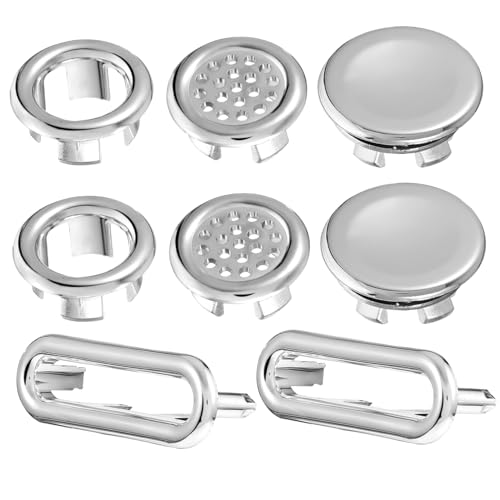 Kisangel 8 Stück Teiliges Überlaufloch abdeckungen aus Waschbecken Badewannenringe Rostfrei Wiederverwendbar Einfache Montage Dekorative Überlaufabdeckung für Küche und Bad von Kisangel