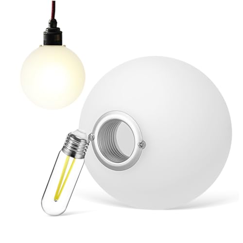 Kisangel Acryl Kugel Lampenschirm Ømm Mattweiß für Innen Außen Leuchten Wand Deckenlampe Ersatz Lampenabdeckung Langlebig Stilvoll Einfache Montage von Kisangel
