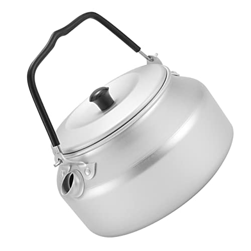 Kisangel Aluminiumlegierter Camping Wasserkocher Tragbarer Teekessel für Haushalt und Outdoor Scald Griff Geeignet für Induktions und Gasherde für Teeliebhaber von Kisangel