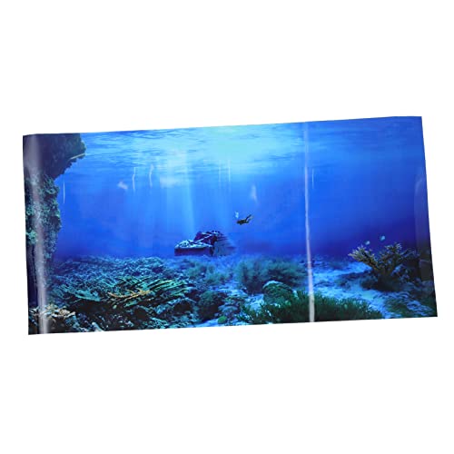 Kisangel Aquarium Hintergrundpapier Aquarium Poster Aquarium-Poster Glas-Container Meerestiere Aufkleber Aquarium-Dekor Aquarium dekoratives Bild entfernbar Hintergrundmalerei Ornamente von Kisangel