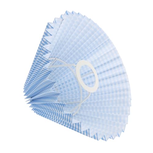 Kisangel Blauer Lampenschirm mit Falten Karomuster Stilvolle Lichtabdeckung für Wandleuchten und Tischlampen Weiches Licht Dekorativ für Schlafzimmer und Wohnzimmer von Kisangel