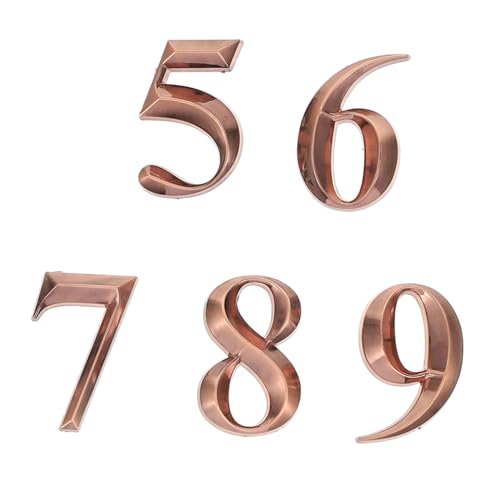 Kisangel Dekorative Abs zahlen Türschild Wetterfest Rostfrei Selbstklebend Vielseitig für Hausnummer Zimmernummer Briefkasten Tür und Auto Modernes Design von Kisangel