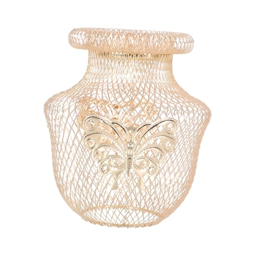 Kisangel Dekorativer Goldener Eisen draht Lampenschirm Schmetterlingsvase Design Langlebig Stilvoll für Wohnzimmer Deckenleuchte Kronleuchter Zubehör Einfache Montage Kisangel Dekorativer Goldener Eisen draht Lampenschirm Schmetterlingsvase Design Langlebig Stilvoll für Wohnzimmer Deckenleuchte Kronleuchter Zubehör Einfache Montage von Kisangel