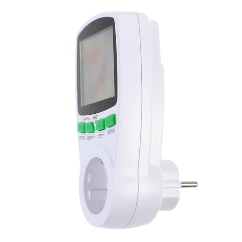 Kisangel Digitaler Stromzähler Steckdose mit Lcd display Energieverbrauchsmesser und Spannungsanzeige Plug Steckdose für Acv Präziser Wattage Voltage Tester zur Stromkostenkontrolle von Kisangel