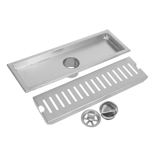 Kisangel Edelstahl Duschablauf Haarsieb Lang Bodenablauf Abflusssieb Haarfänger für Bad Küche Waschbecken mit Rostschutz rutschfest und Einfach zu Reinigen Verhindert Verstopfungen und von Kisangel