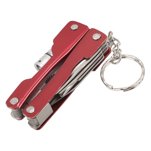 Kisangel Edelstahl Multifunktionszange mit Taschenlampe Mini Outdoor Werkzeug für Camping Reise Notfälle Stabiles Klappbares Multifunktionswerkzeug mit Schneidefunktion von Kisangel