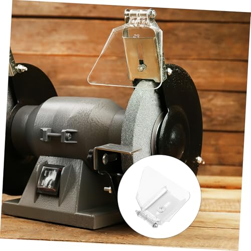 Kisangel Edelstahl Schutzschild Bench Grinder Schutzglas mit Abs Gehäuse Einfache Montage Kompatibel für Werkbank Schleifmaschinen Langlebiger Staub Augenschutz von Kisangel