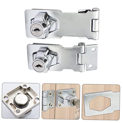 Kisangel Edelstahl Sicherheitsschloss mit Schlüssel Hasp Überfalle für Schränke und Vitrinen Rostfrei Doppelte Schlüssel Geeignet für Büro Zuhause Schule Hotel und Bank von Kisangel