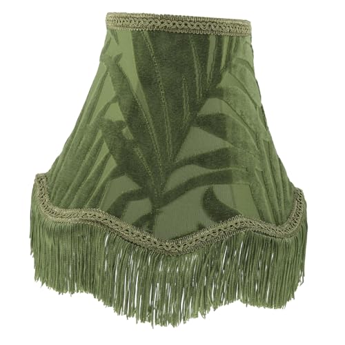 Kisangel Europäischer Lampenschirm mit Fransen Vintage Spitzen design Grüner Tischlampenschirm für Nachttisch Dekorativer Lampenschirm für Steh Pendelleuchten Staubschützend Robust und von Kisangel