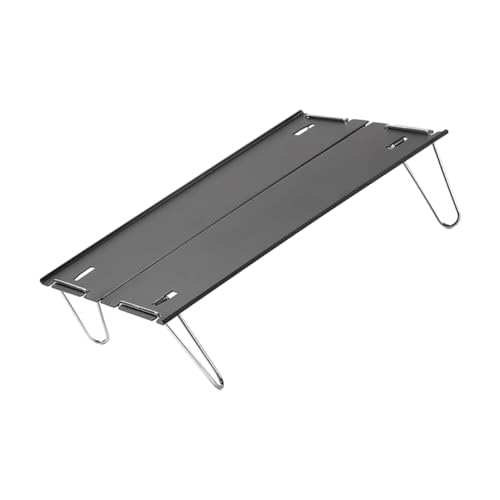 Kisangel Faltbarer Aluminium Klapptisch Outdoor Robuster Kleiner Beistelltisch mit Abnehmbarer Tischplatte Kompakt Leicht Tragbar für Camping Balkon Picknick und Garten Schwarz von Kisangel