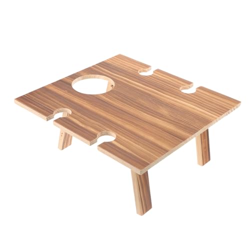 Kisangel Faltbarer Holz Weintisch Tragbarer Outdoor Picknicktisch für Garten und Strand Stabiler Klapptisch mit Vintage Design für Weinliebhaber und Picknick im Freien von Kisangel