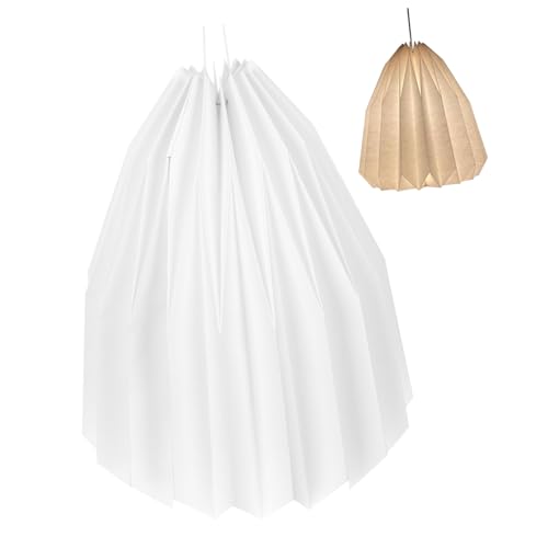 Kisangel Faltbarer Origami Lampenschirm Weiß Rund Papier Deckenleuchte Modern Nordic Stil Für Wohnzimmer Esszimmer Bar Robust von Kisangel