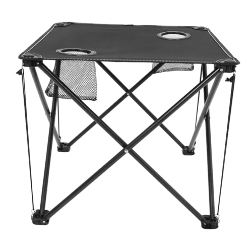 Kisangel Faltbarer Outdoor Campingtisch mit Integrierten Becherhaltern Robuster Metallrahmen mit Kreuzverstärkung Strapazierfähiges Oxford für Picknick Camping Strand und von Kisangel