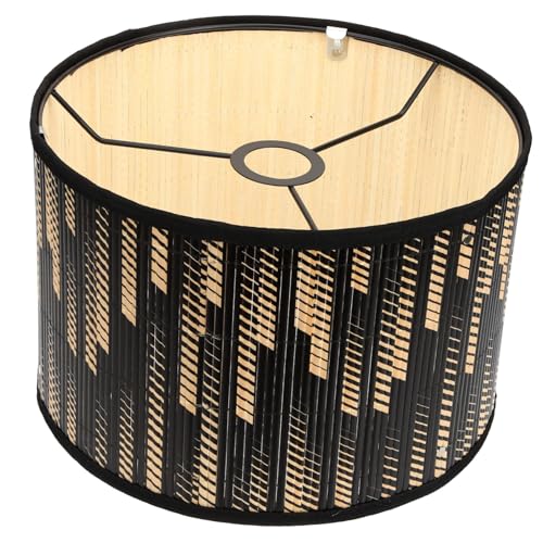 Kisangel Geometrischer Holz Lampenschirm Gedruckt Langlebig Stabiles Metallgestell Dekorativer Lampenschirm für Deckenleuchte Hängende Lampe Warmes Licht für Wohnzimmer und Schlafzimmer von Kisangel