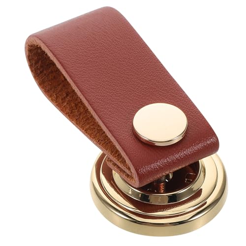 Kisangel Goldfarbener Single Möbelgriff Zinklegierung mit Kunstlederbezug Dekorativer Schrankknopf für Kleiderschränke und Küchenschränke Eleganter Ziehgriff für Wohnmöbel von Kisangel