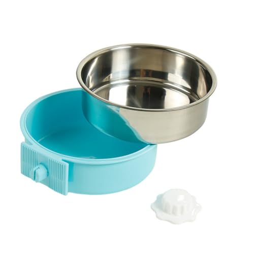 Kisangel Hängender Futternapf für Katzen und Hunde Edelstahl Kippsicher Erhöhter Napf Leicht zu Reinigen Komfortabler Haustiernapf für Futter und Wasser von Kisangel