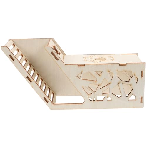 Kisangel Hamster Versteckhaus aus Holz mit Rampe Langlebiges Kleintierhaus für Meerschweinchen Rennmäuse Kaninchen Vielseitiges Spiel und Rückzugsquartier für Nager von Kisangel