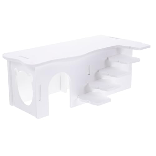 Kisangel Hamsterhaus mit Leiter aus Langlebigem Material Kleines Nest und Versteck für Zwerghamster und Meerschweinchen Multifunktionales Kleintier zum Schlafen und Verstecken Weiß von Kisangel