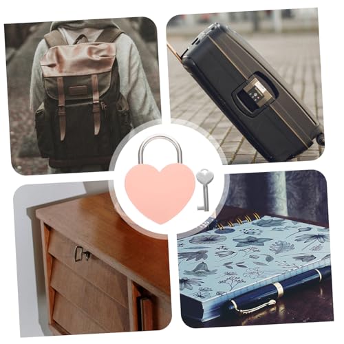 Kisangel Herzförmiges Vorhängeschloss Klein mit Schlüssel Romantisches Liebesschloss für Koffer Schmuckkästchen Tagebuch Stilvolles Jahrestags Valentinstagsgeschenk Kompakt und Sicher von Kisangel