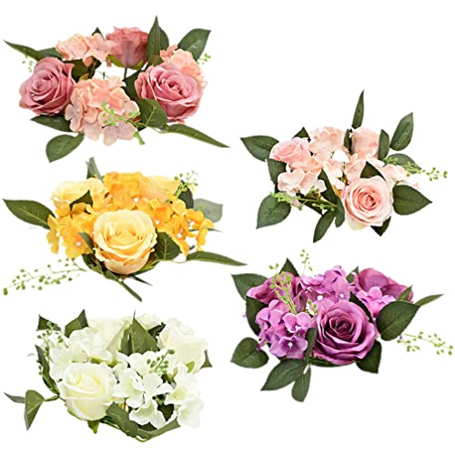 Kisangel 5stücke Teiliges Kerzenringe Mit Kunstblumen Tischdekoration Für Hochzeiten Und Feiern Als Blumenkranz Für Kerzen Und Kreative Foto-requisiten Kisangel 5stücke Teiliges Kerzenringe Mit Kunstblumen Tischdekoration Für Hochzeiten Und Feiern Als Blumenkranz Für Kerzen Und Kreative Foto-requisiten von Kisangel