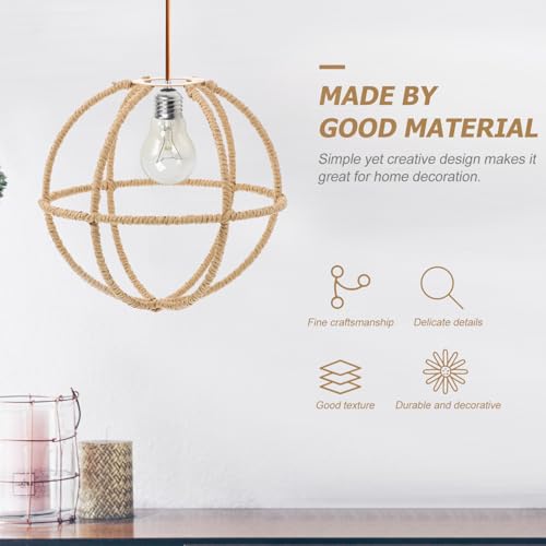 Kisangel Japanischer Stil Lampenschirm aus Gewebtem Rattan Rustikale Deckenleuchte mit Luftiger Kugelförmiger Struktur Stilvolle Pendelleuchte für Wohnzimmer Restaurant und Khaki Kisangel Japanischer Stil Lampenschirm aus Gewebtem Rattan Rustikale Deckenleuchte mit Luftiger Kugelförmiger Struktur Stilvolle Pendelleuchte für Wohnzimmer Restaurant und Khaki von Kisangel