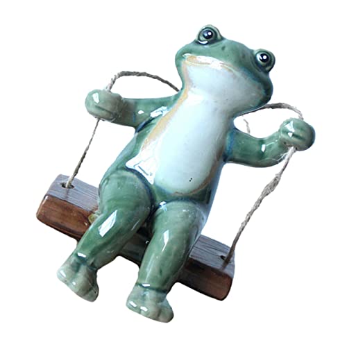 Kisangel Keramik Frosch Figurine mit Schwingfunktion Rustikale Gartendeko Wetterfest für Balkon Terrasse Garten Büro Tischdeko Verspieltes Design Langlebig und Einfach Aufzuhängen Kisangel Keramik Frosch Figurine mit Schwingfunktion Rustikale Gartendeko Wetterfest für Balkon Terrasse Garten Büro Tischdeko Verspieltes Design Langlebig und Einfach Aufzuhängen von Kisangel