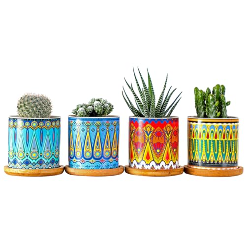 Kisangel Keramik-sukkulenten-Topf-Set 8-teilig Mandala-Muster Mini-blumentöpfe für Heimdekoration Büro Schreibtisch Tisch Kisangel Keramik-sukkulenten-Topf-Set 8-teilig Mandala-Muster Mini-blumentöpfe für Heimdekoration Büro Schreibtisch Tisch von Kisangel