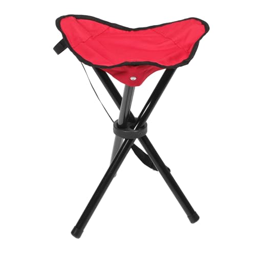 Kisangel Klappstühle Picknick-klappstuhl Hocker Sitz Kompakter Outdoor-Stuhl Leichter Hocker Campingstuhl Hocker Im Freien Kompakter Campinghocker Zusammenklappbarer Hocker Metall Rot von Kisangel