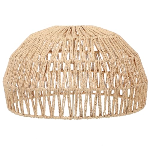 Kisangel Kleiner Lampenschirm aus Handgewebtem Rattanseil Deckenlampen-abdeckung Natürlicher Look Einfach zu Montieren für Wohnzimmer Restaurant und Hotelbeleuchtung von Kisangel