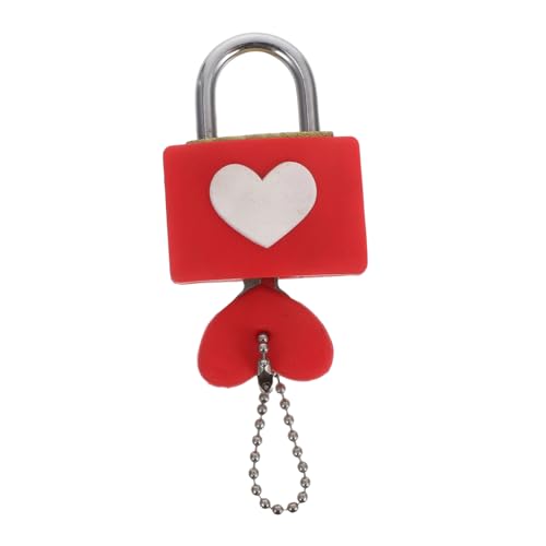 Kisangel Kleines Liebesschloss Herzförmiges Liebesvorhängeschloss Prop Vorhängeschloss Herzförmiges Schloss Mini Liebesschlösser von Kisangel