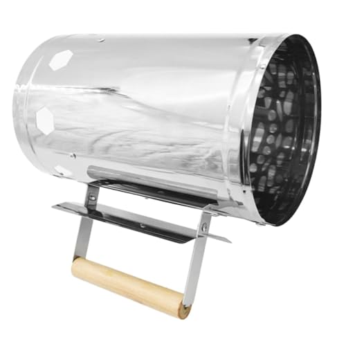 Kisangel Kohleanzünder Eimer mit Luftlöchern Robuster Tragbarer Grillstarter für Outdoor Camping und Grillen Langlebiger Holzkohle Anzündkamin für Schnelles Entfachen von Kisangel