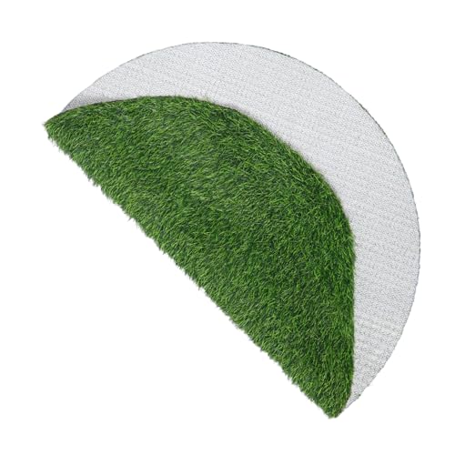 Kisangel Künstlicher Rasenteppich Rund Wetterfester Rutschfester Fake Grass Manhole Cover für Outdoor Dekoration Tischläufer mit Natürlicher Grüner Optik für Garten Balkon und Festliche von Kisangel